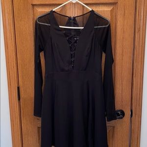 Black mesh express dress